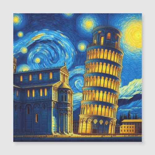 Starry Night Leaning Tower Of Pisa Italy