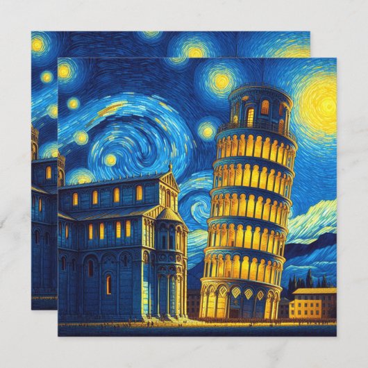 Starry Night Leaning Tower Of Pisa Italy (Front/Back)