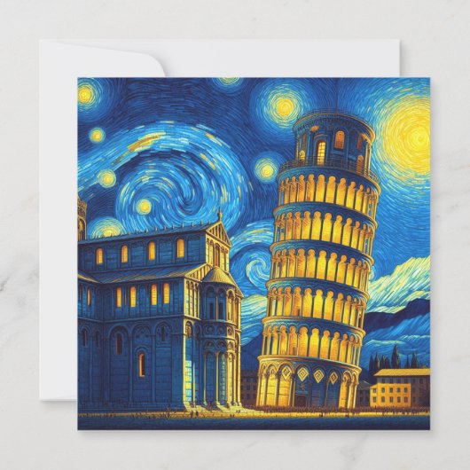 Starry Night Leaning Tower Of Pisa Italy (Back)
