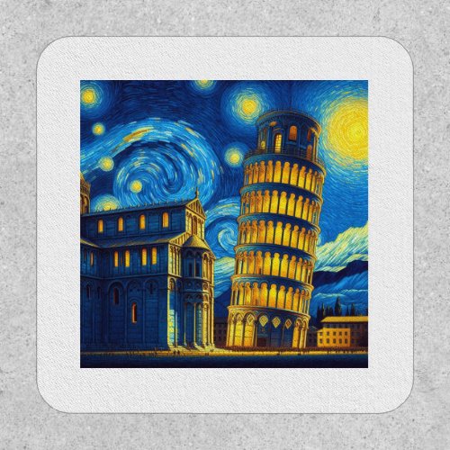 Starry Night Leaning Tower Of Pisa Italy Patch