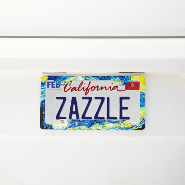 Starry Night License Plate Frame (On Car)