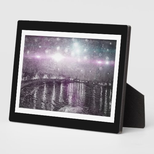 Starry Night Lights Over the Rhone Plaque