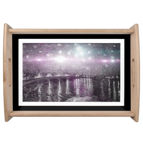 Starry Night Lights Over the Rhone Serving Tray