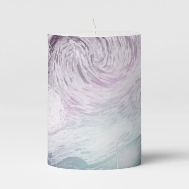 Starry Night Lights Pillar Candle (Front)