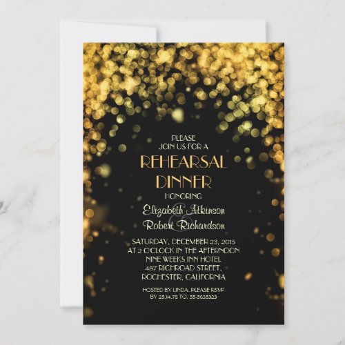 starry night lights rehearsal dinner invitations