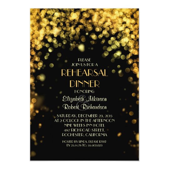 starry night lights rehearsal dinner invitations | Zazzle.com