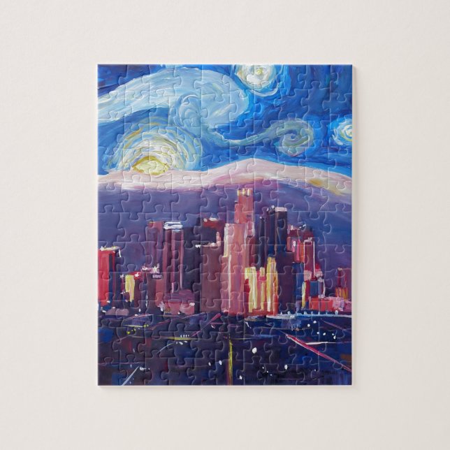 Starry Night Los Angeles California Jigsaw Puzzle (Vertical)