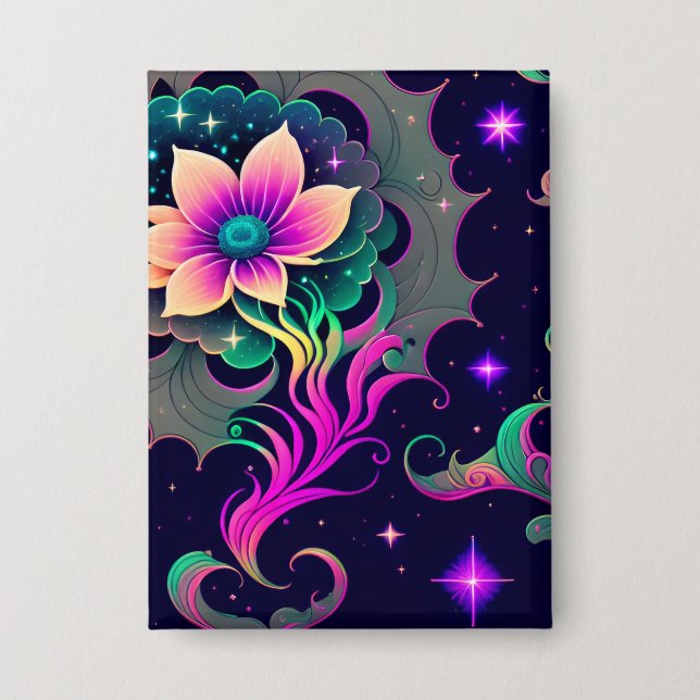 Starry Night Lotus Flower Button (Front)