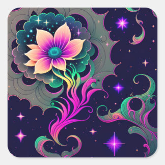 Starry Night Lotus Flower Sticker
