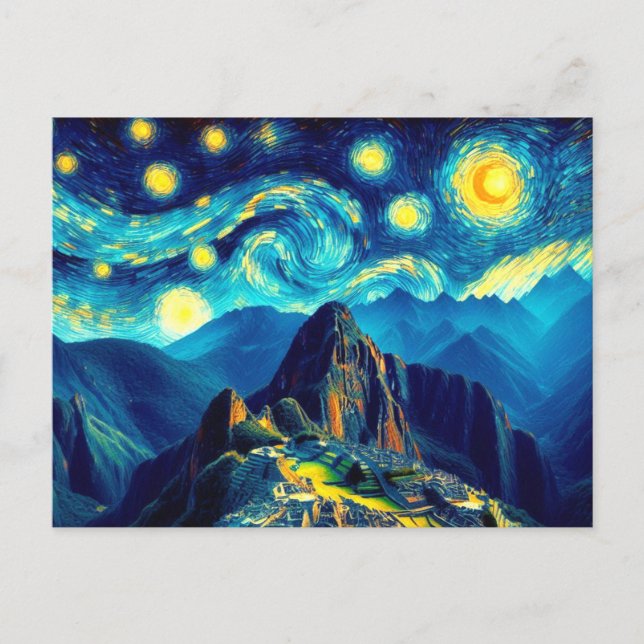 Starry Night Machu Picchu Peru Postcard (Front)