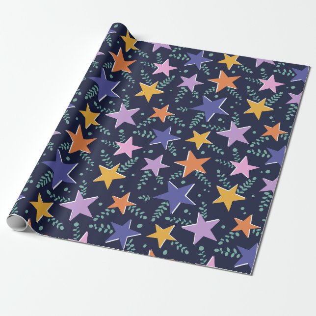Starry Night Magic Wrapping Paper (Unrolled)