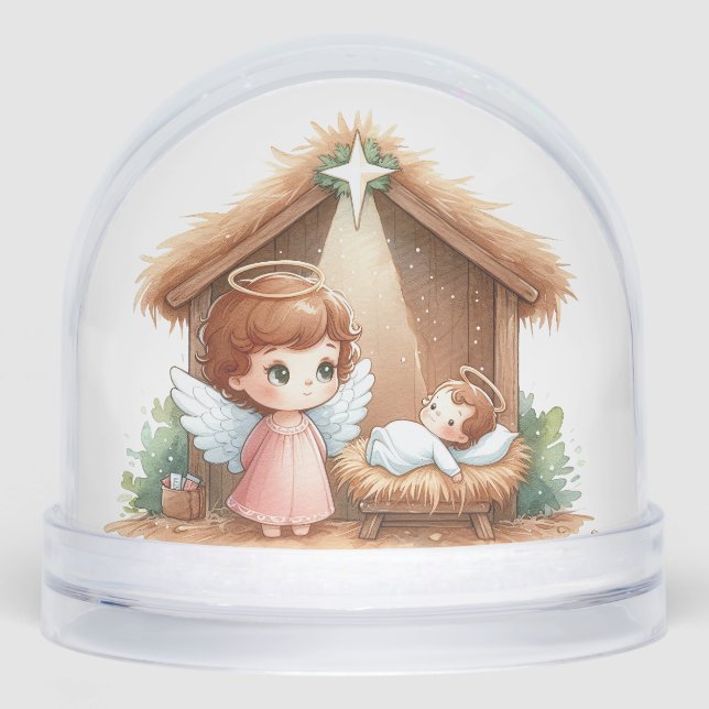 Starry Night & Manger Light – A Christmas Blessing Snow Globe (Front)