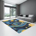 Starry Night Meets Sunflowers Van Gogh Mashup Rug<br><div class="desc">Modern Starry Night Meets Sunflowers Van Gogh Mashup by Ricaso. A fun original Van Gogh combination artwork on a great rug.. Vintage art with a modern twist. ) . Home decor accessories that will make a difference. Bring the magic of the world-famous artist Vincent Van Gogh to your home with...</div>