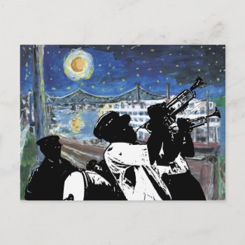 Starry Night Mississippi Queen Postcard by figstreetstudio at Zazzle