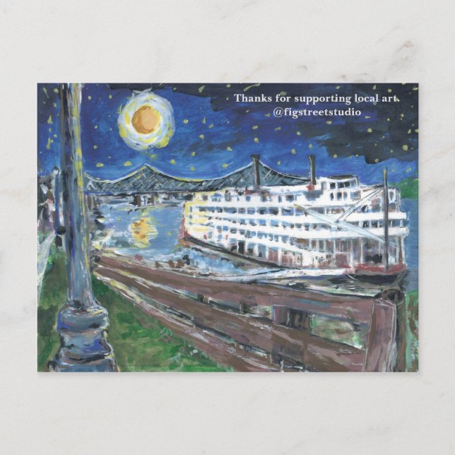 Starry Night Mississippi Queen Postcard (Front)