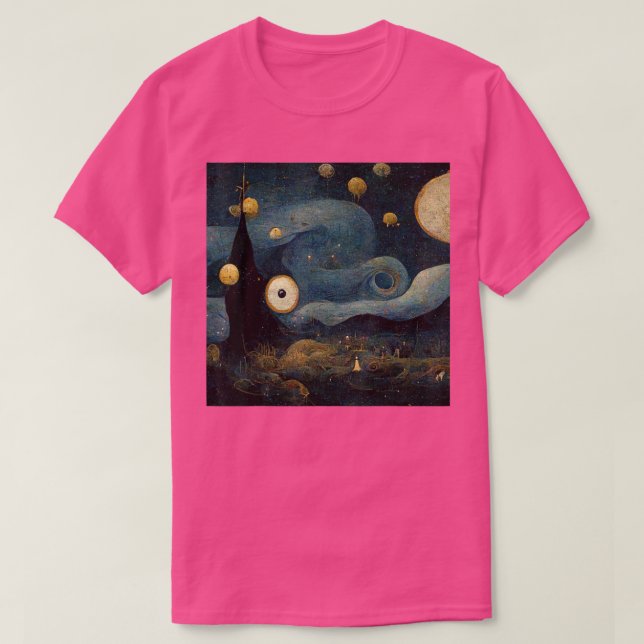 Starry Night mixed with Hieronymus Bosch T-Shirt (Design Front)