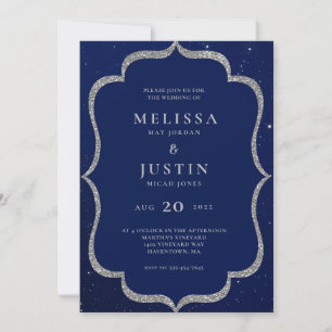 Starry Night Modern Simplistic Wedding Invitation