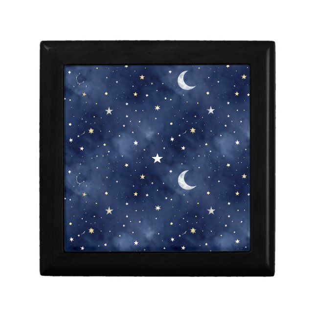 Starry Night Moon Constellations Pattern Gift Box (Front)