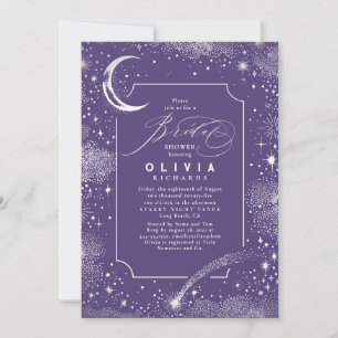Starry Night Moon Mystical Celestial Bridal Shower Invitation