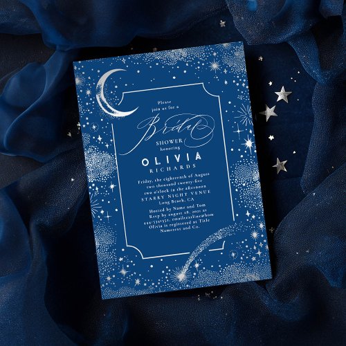 Starry Night Moon Mystical Celestial Bridal Shower Invitation