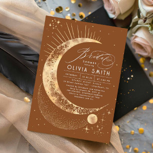 Starry Night Moon Mystical Celestial Bridal Shower Invitation