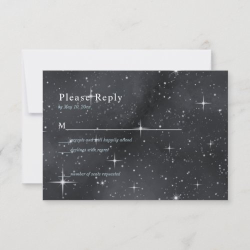 Starry Night Moon Phases Celestial RSVP Card