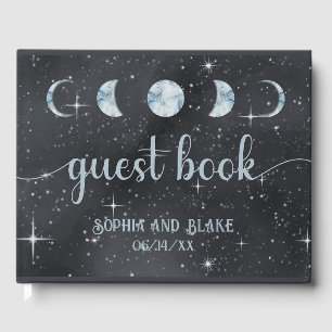 Starry Night Moon Phases Celestial Wedding Guest Book