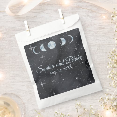 Starry Night Moon Phases Wedding Favor Bags
