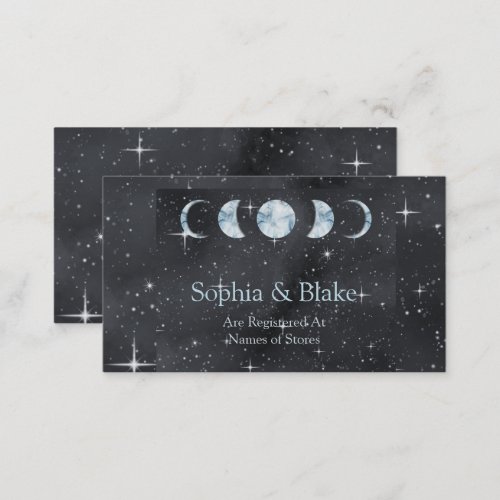 Starry Night Moon Phases Wedding Registry Enclosure Card