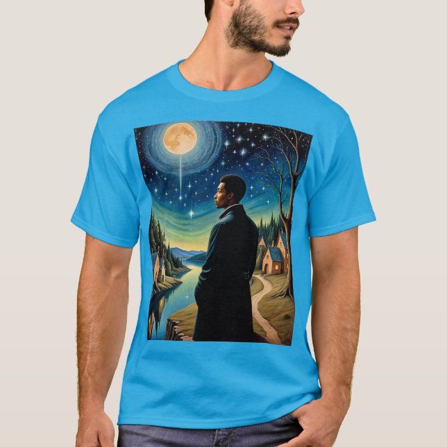 Starry Night Moon Reflection T-Shirt (Front)