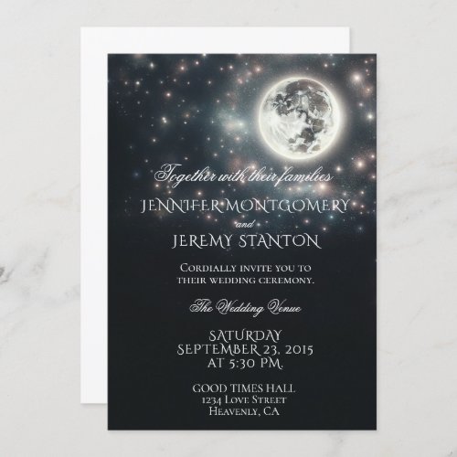 Starry Night Moon Wedding Invitation