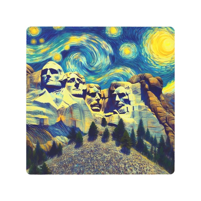 Starry Night Mt. Rushmore South Dakota Metal Print (Front)