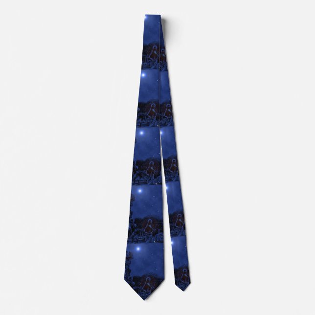 Starry Night Nativity Neck Tie (Front)