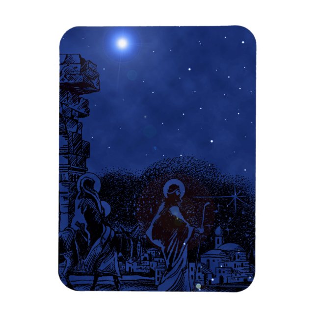 Starry Night Nativity Scene Magnet (Vertical)