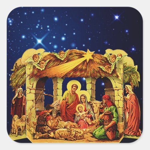 Starry Night Nativity Sticker