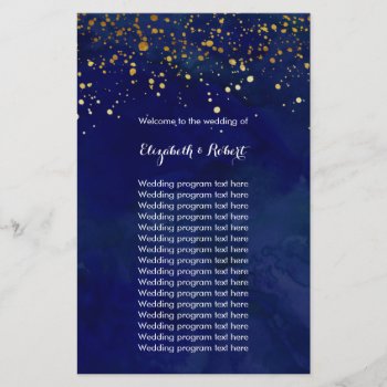 Starry Night Navy And Faux Gold Glitter by sweeticedtea at Zazzle