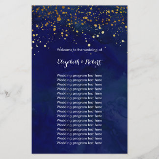 Starry Night Navy and Faux Gold Glitter