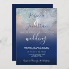 Starry Night Navy and Gold Wedding Invitation