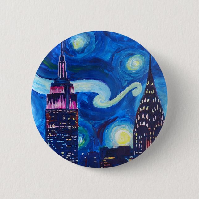Starry Night New York Button (Front)
