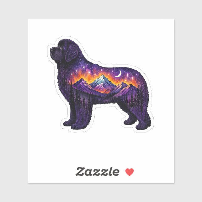 Starry Night Newfoundland Sticker (Sheet)