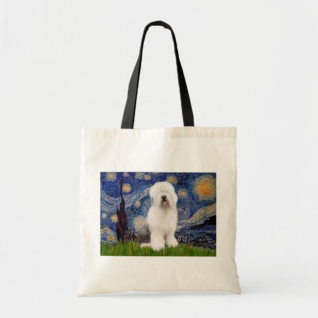 Starry Night - Old English #3 Tote Bag (Front)