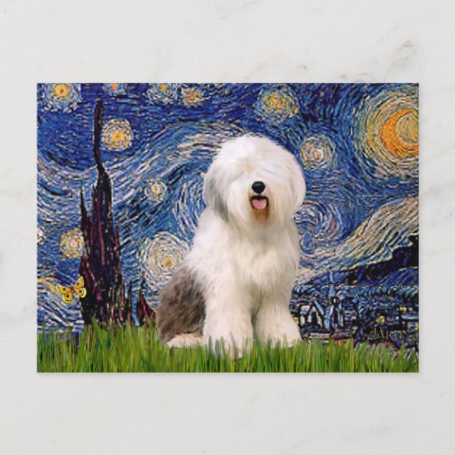 Starry Night - Old English 6 Postcard (Front)