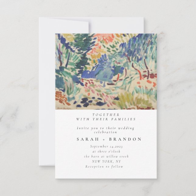 Starry Night Old painting wedding invitation (Front)