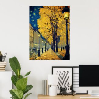 Starry Night on Andrássy Avenue, Budapest