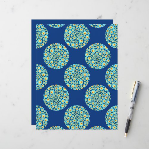 Starry Night On Sea Doodle Dots Scrapbook Paper