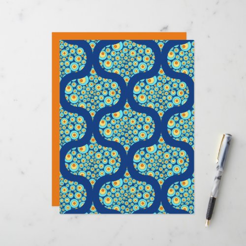 Starry Night On Sea Doodle Ogee Scrapbook Paper