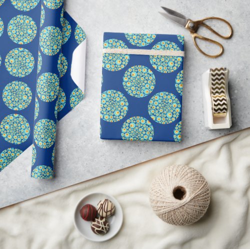 Starry Night On Sea Doodle Polka Dots Wrapping Paper