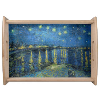 Starry Night on the Rhone by Van Gogh Serving Tray