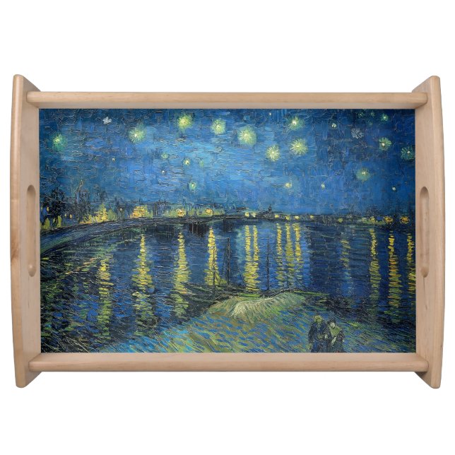 Starry Night on the Rhone by Van Gogh Serving Tray (Front)