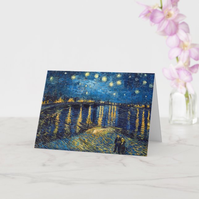 Starry Night on the Rhone | Van Gogh | Card (Orchid)